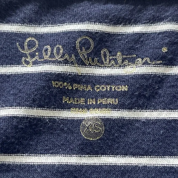 Lilly Pulitzer Dress Jennalyn Swing True Navy Palm Stripe Size XS - Picture 13 of 13